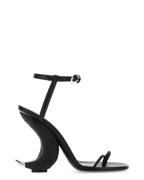 givenchy triple-toe horn heel sandals|Triple toes sandals in leather with horn heel .